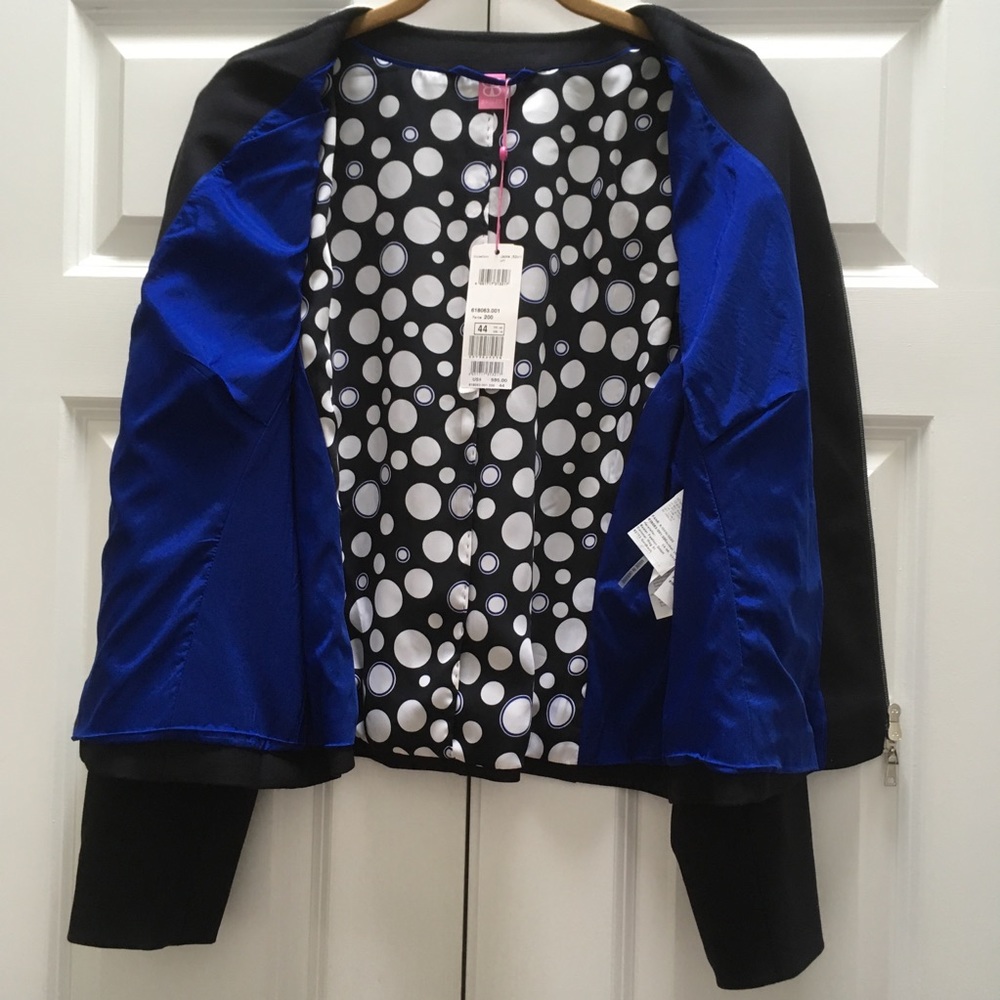 NWT Basler Designer Jacket Blazer Zip Black German Bloomingdales Luxury 44 14 - Picture 8 of 16